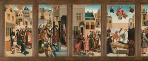 سبع أعمال الرحمة Polyptych مع الأعمال الخيرية السبعة