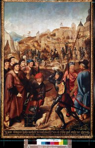 أسطورة القديس رومبو (أسطورة القديس رومبولد). اللوحة التي رسمها سيد فرانكفورت (1460 - حوالي 1533). زيت على خشب. فن عصر النهضة الفلمنكي. متحف هيرميتاج ، سانت بطرسبرغ.