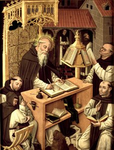 القديس جيروم في الكتاب ، حوالي 1485 بواسطة ماجستير في Monasterio de Santa María del Parral