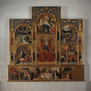 Retable مع مشاهد من حياة القديس أندرو ، كاليفورنيا. 1420 - 30. بواسطة سيد روسيون