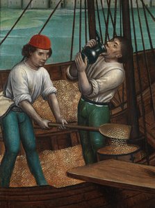 تفاصيل معجزة الحبوب ، من مذبح القديس نيكولاس ، حوالي 1486-93 (زيت على لوح)
