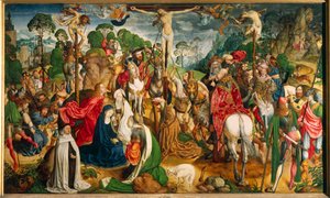 Altarpiece showing the Passion of Christ (oil on panel) بواسطة سيد آخن مذبح