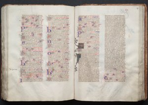 كتاب قداس جوتا: Fol. 106V ، نص ، ج. 1375. بواسطة سيد بوكيه