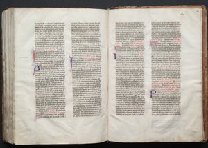 كتاب القداس جوتا: Fol. 155V ، نص ، ج. 1375. بواسطة سيد بوكيه