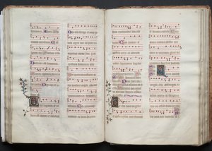 كتاب قداس جوتا: Fol. 62 و ، نص ، ج. 1375. بواسطة سيد بوكيه