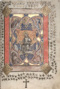 كتاب القداس جوتا: Fol. 64 و ، المسيح في الجلالة ، ج. 1375.