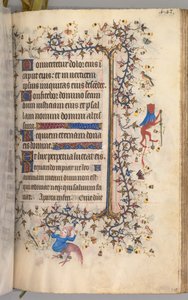 ساعات شارل النبيل ، ملك نافار 1361-1425: fol. 216 و ، نص ، ج. 1405. بواسطة ماجستير في الأحرف الأولى وشركاء بروكسل