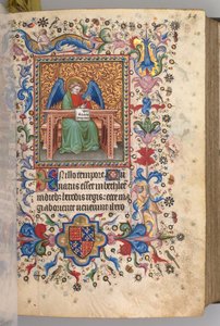 ساعات شارل النبيل ، ملك نافار 1361-1425: fol. 25 أ ، سانت ماثيو ، ج. 1405. بواسطة ماجستير في الأحرف الأولى وشركاء بروكسل