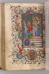 ساعات شارل النبيل ، ملك نافار 1361-1425: fol. 78v ، عشق المجوس النص ، ج.