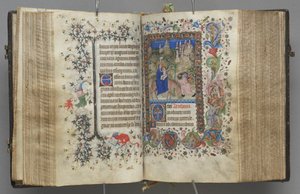 ساعات شارل النبيل ، ملك نافار 1361-1425: fol. 87v ، نص ، ج. 1405. بواسطة ماجستير في الأحرف الأولى وشركاء بروكسل