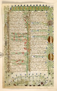 يضيف. 28841، f.2v: اليرقات ، القواقع ، والحشرات الأخرى ، من رسالة في الفضائل والرذائل ، وتاريخ نثر مجهول لصقلية (جزء) ، حوالي 1330-40 (ورق)