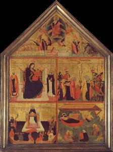 الحكم الأخير ، العذراء والطفل مع الأسقف والقديس الشهيد القديس بطرس ... ، كاليفورنيا. 1325.