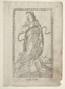 كليو (التاريخ) (من سلسلة Tarocchi D: Apollo and the Muses ، رقم 19) بواسطة ماجستير في سلسلة E Tarocchi