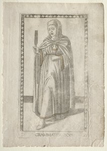 قواعد من Tarocchi ، سلسلة C: الفنون الليبرالية ، رقم 21 ، قبل 1467. بواسطة ماجستير في سلسلة E Tarocchi