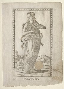 Polyhymnia (ترانيم بطولية) (من سلسلة Tarocchi D: Apollo and the Muses ، رقم 15) بواسطة ماجستير في سلسلة E Tarocchi