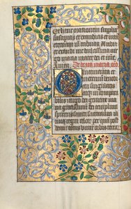 كتاب ساعات استخدام روان: fol. 22v ، O الأولي الكبير مع الحدود المتقنة ، ج. 1470.