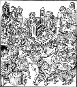 عطارد وأولاده. رسم توضيحي من كتاب Housebook ، 1480s
