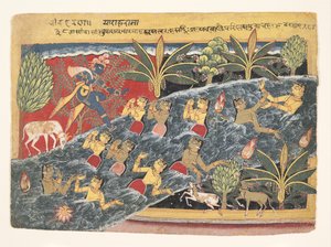 يتوسل جوبيس مع كريشنا لإعادة ملابسهم: فوليو من إيزاردا بهاغافاتا ... ، كاليفورنيا. 1560 - 65 بواسطة سيد Isarda
