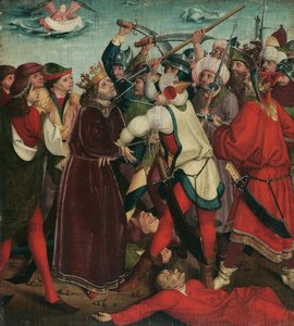 استشهاد القديس اوزوالد في معركة ماسرفيلد ، ج. 1480-1485. بواسطة سيد أسطورة أوزوالد