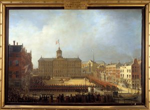Arrival of Napoleon I (1769-1821) at the Place Royale in Amsterdam 15/10/1811 Painting by Mathieu Ignace Van Bree (1773-1839) 1811 Boissy Saint Leger. Chateau De Grosbois