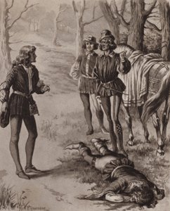 رسم توضيحي لكتاب "الدير والموقد" لتشارلز ريد (مطبوعة حجرية) بواسطة مات بيد هيويردين