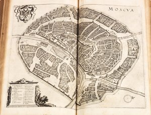 خريطة موسكو. من: Newe Archontologia cosmica بقلم يوهان لودفيج جوتفريد ، 1646. بواسطة ماتيوس الأكبر ميريان