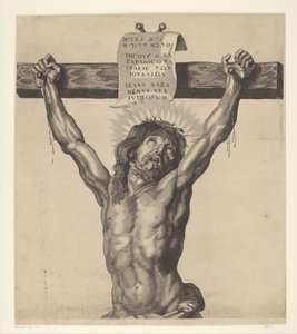 المسيح على الصليب سلسلة Ecce Homo والمسيح المصلوب ومريم العذراء ويوحنا الإنجيلي (عنوان السلسلة) بواسطة ايراسموس كولينوس (الثاني)