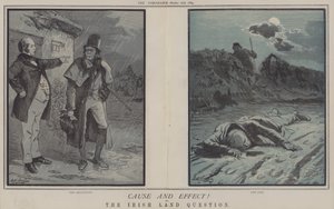 Cause and Effect! or, The Irish Land Question (colour litho) بواسطة ماثيو 