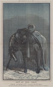 خارجا في البرد! أو ، The Sinking Volunteer (color litho) بواسطة ماثيو 