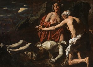 آدم وحواء يشيعان موت هابيل 1632-1635.