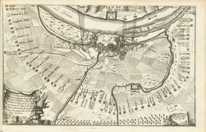 حصار Keizersweerd ، 1702 Plan de la Ville de Keyserswert (العنوان على الكائن) بواسطة يوهانس فان أوستيرويك