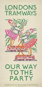 "Our Way to the Party" ، ملصق مجلس مقاطعة لندن LCC Tramways ، 1924 بواسطة مود كلاين