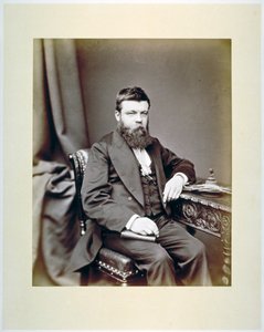 TC Fendick ، ماجستير في شركة Worshipful of Glaziers يرتدي شارة الماجستير الخاصة به ، c1865