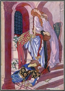 موت روميو وجولييت ، المشهد الأخير من مسرحية ويليام شكسبير (1564-1616) (ليثو)