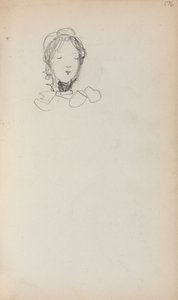 كراسة الرسم الإيطالية: رأس فتاة صفحة 176 ، 1898-1899. بواسطة موريس برازيل برندرغاست