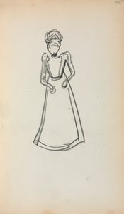 كراسة الرسم الإيطالية: امرأة دائمة صفحة 240 ، 1898-1899. بواسطة موريس برازيل برندرغاست