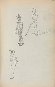 كراسة الرسم الإيطالية: ثلاثة رجال قائمون صفحة 44 ، 1898-1899. بواسطة موريس برازيل برندرغاست