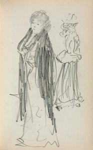 صفحة كراسة الرسم الإيطالية: امرأتان واقفتان صفحة 129 ، 1898-1899. بواسطة موريس برازيل برندرغاست
