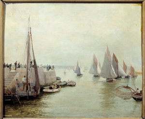 عودة الصيد عام 1880. لوحة لكورانت موريس (1847-1925) بواسطة موريس كورانت