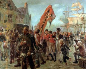 القراصنة في عام 1806 - زيت على قماش لموريس أورانج ، أواخر القرن التاسع عشر.