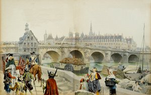 تاريخ فرنسا: نُفي إلى قلعة بلوا من قبل ابنه لويس الثالث عشر ، ماري دي ميديسيس (1575-1642) وغادر جناحه باريس في عام 1617. رسم لموريس ليلوار (1853-1940) في "ريشيليو" بواسطة موريس ليلوار