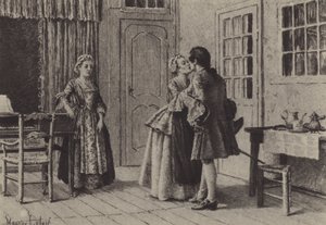 رسم توضيحي للكتاب الخامس من Les Confessions بواسطة جان جاك روسو (نقش) بواسطة موريس ليلوار