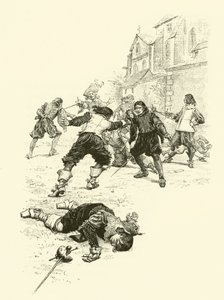 Illustration for The Three Musketeers (engraving) بواسطة موريس ليلوار