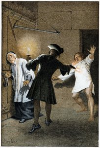 L'Evasion - في "تاريخ Manon Lescaut و Chevalier Des Grieux" للكاتب الفرنسي لاب بريفوست (1697-1763). نقش بعد رسومات موريس ليلوار (1885). بواسطة موريس ليلوار