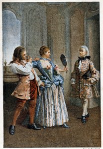 لو ميروار - في "تاريخ مانون ليسكوت وشوفالييه دي جريوكس" للكاتب الفرنسي لاب بريفوست (1697-1763). نقش بعد رسومات موريس ليلوار (1885). بواسطة موريس ليلوار