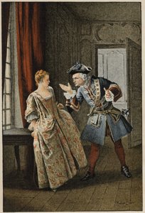 مانون وشقيقها - في "تاريخ مانون ليسكا وشوفالييه دي جريوكس" للكاتب الفرنسي لاب بريفوست (1697-1763). نقش بعد رسومات موريس ليلوار (1885). بواسطة موريس ليلوار