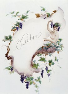 أكتوبر "أغنية الشهر" بقلم جيروم دوسيه ، رسم توضيحي - موريس ليلوار ، محرر. ريمس 1904. إل ميشود بواسطة موريس ليلوار