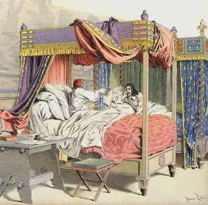 Richelieu و King Louis XIII في أسرّة مجاورة في وقت مؤامرة Cinq-Mars بواسطة موريس ليلوار