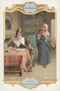 مشهد من Jean de la Fontaines fable La Cigale et la Fourmi (النملة والجندب) (chromolitho) بواسطة موريس ليلوار