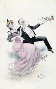 متعة المعيشة ، بطاقة بريدية ج .1900 (لون ليثو) بواسطة موريس ميليير